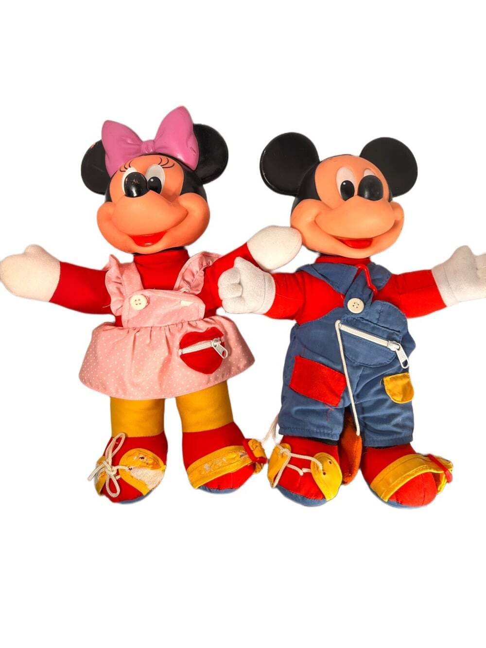 Vintage 1980s Mattel Mickey and Minnie Mouse Learn to Dress Me Doll